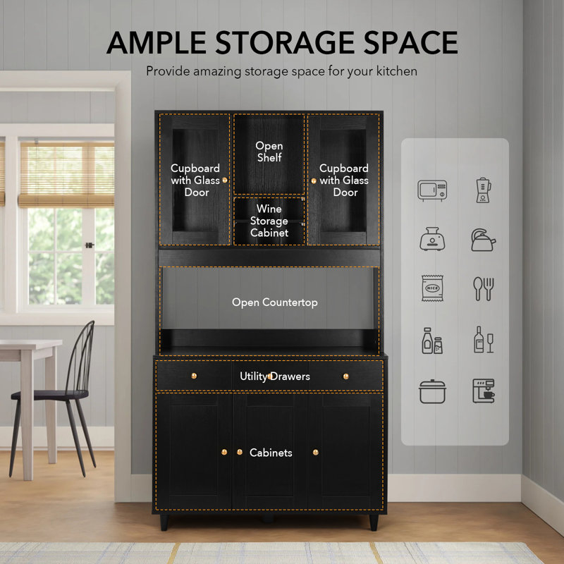 Winston Porter 71" Kitchen Pantry & Reviews Wayfair